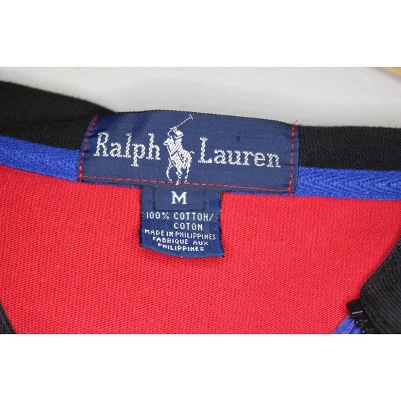Vtg Polo Ralph Lauren Hi Tech Hoodie Hooded Sweatshirt Red Men's Medium H10242 - Picture 8 of 15